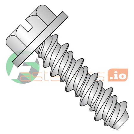 Newport Fasteners Thread Cutting Screw, 1/4" x 1 in, 18-8 Stainless Steel Hex Head Slotted Drive, 1250 PK 297380